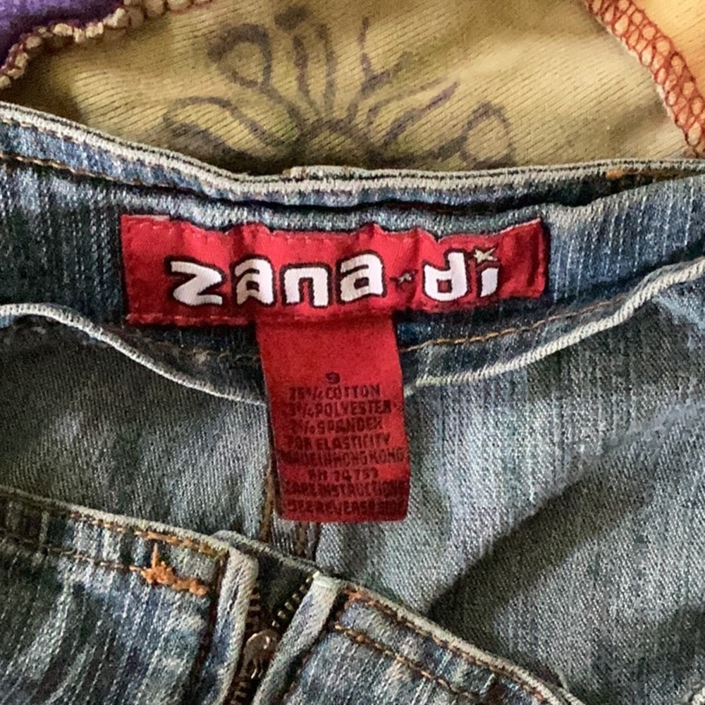 Y2K VINTAGE ZANA DI FLARE JEANS EUC Sz 9 SWEET FADED FESTIVAL 👖 BLUES - Picture 2 of 16